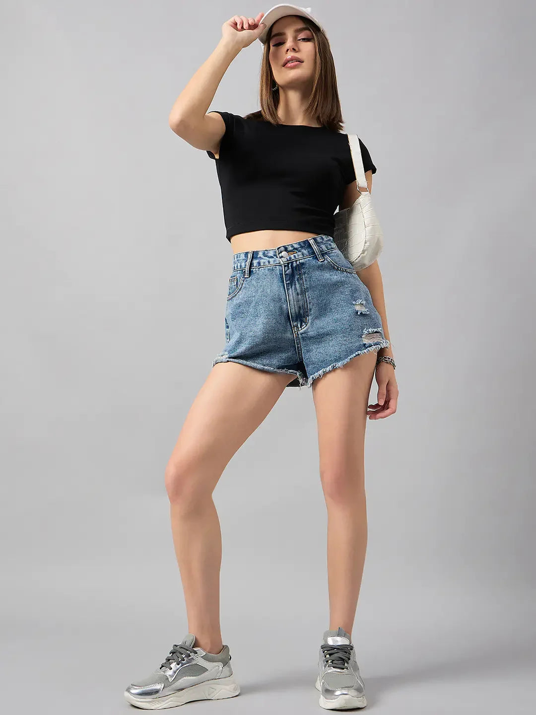 98 Degree North Women’s Black Fitted Crop Top – Classic Streetwear Essential for Versatile Outfits