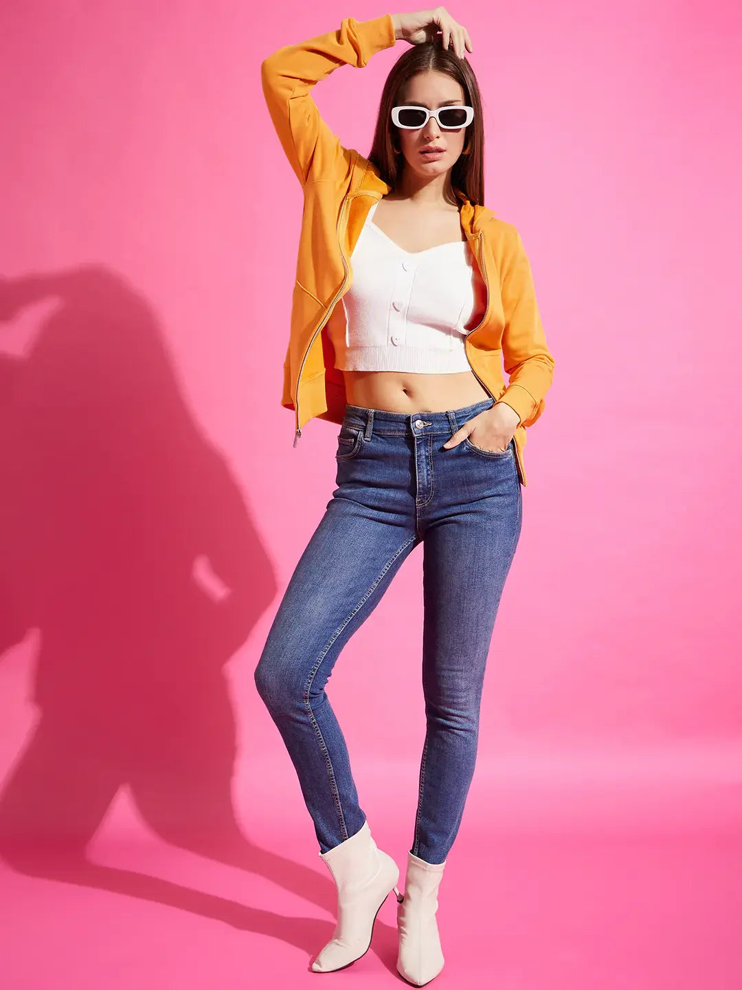 98 Degree North Women’s Orange Zipper Hoodie Sweatshirt – Bold Everyday Streetwear