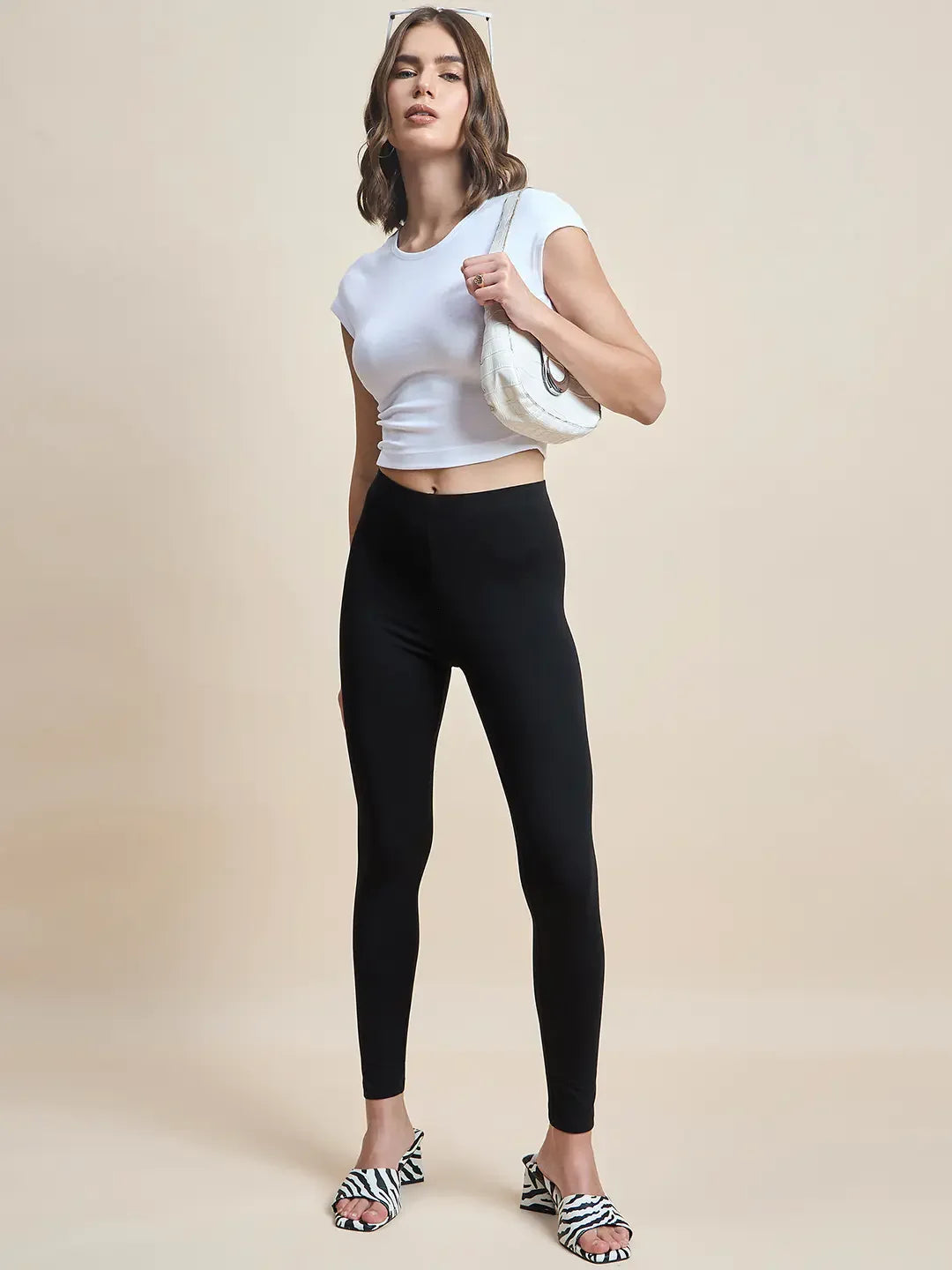 98 Degree North Women’s White Fitted Crop Top – Classic Cotton Tee for Modern Casual Wear