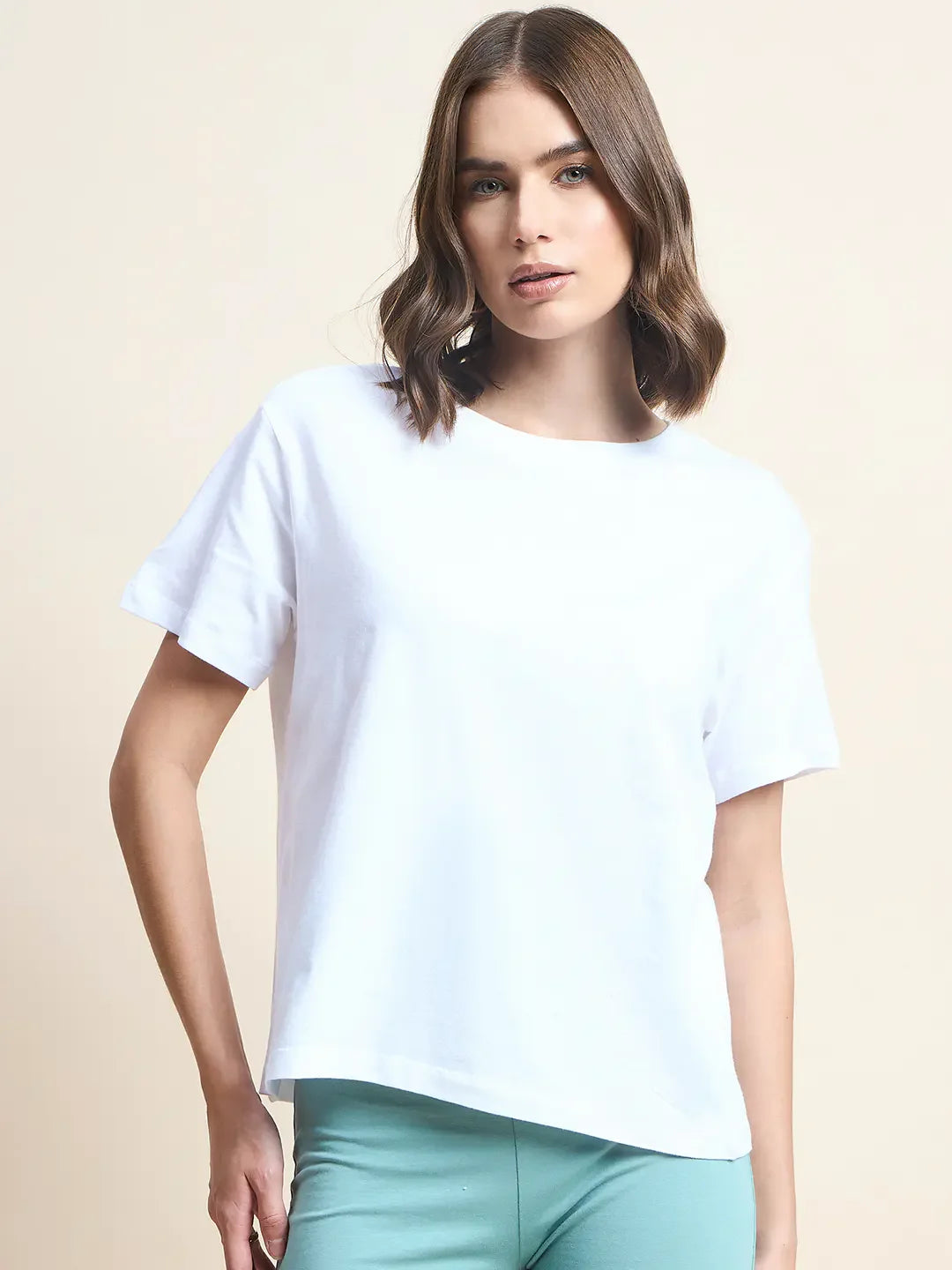 98 Degree North Women’s White Relaxed Fit Cotton T-Shirt – Classic Casual Wear Essential
