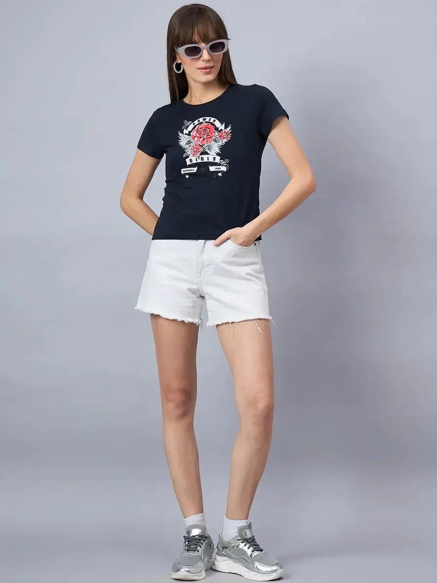 A casual cotton tee with bold typography print to elevate your daily outfits