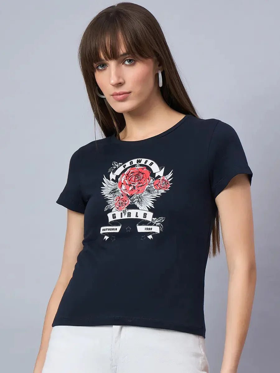 A casual cotton tee with bold typography print to elevate your daily outfits