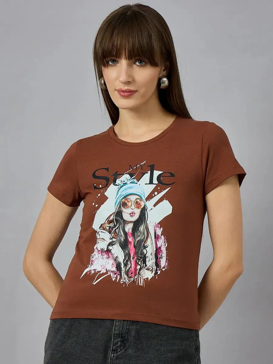 Bold typography print on pure cotton fabric makes this tee your casual fashion pick
