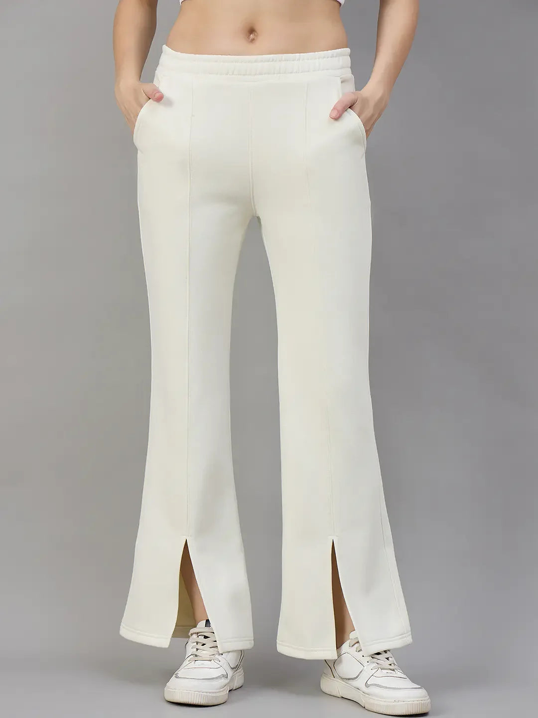 Butter Yellow Women’s Fleece Bootcut Sweatpants – Flared Leg Winter Casual Pants in India