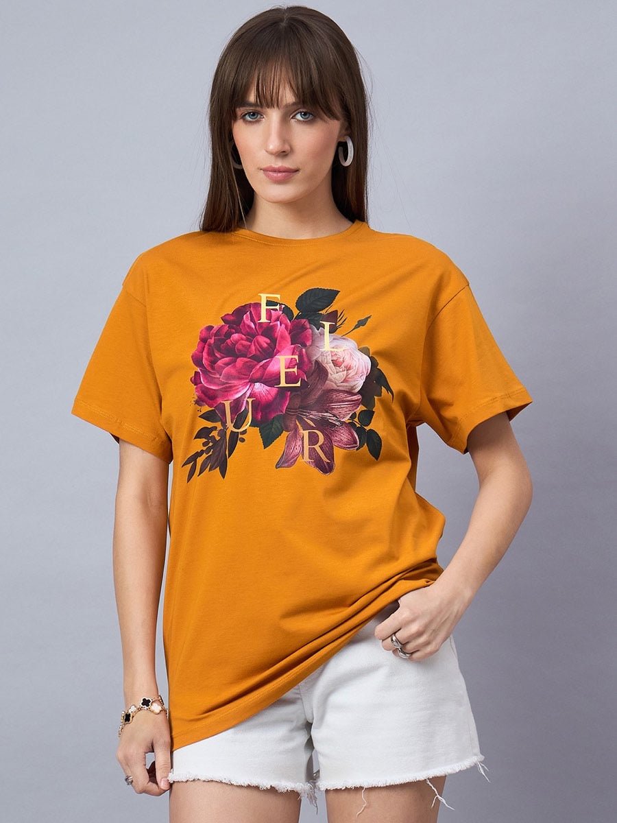 Cotton Round Neck Oversized T-shirt – Typography Graphic Design