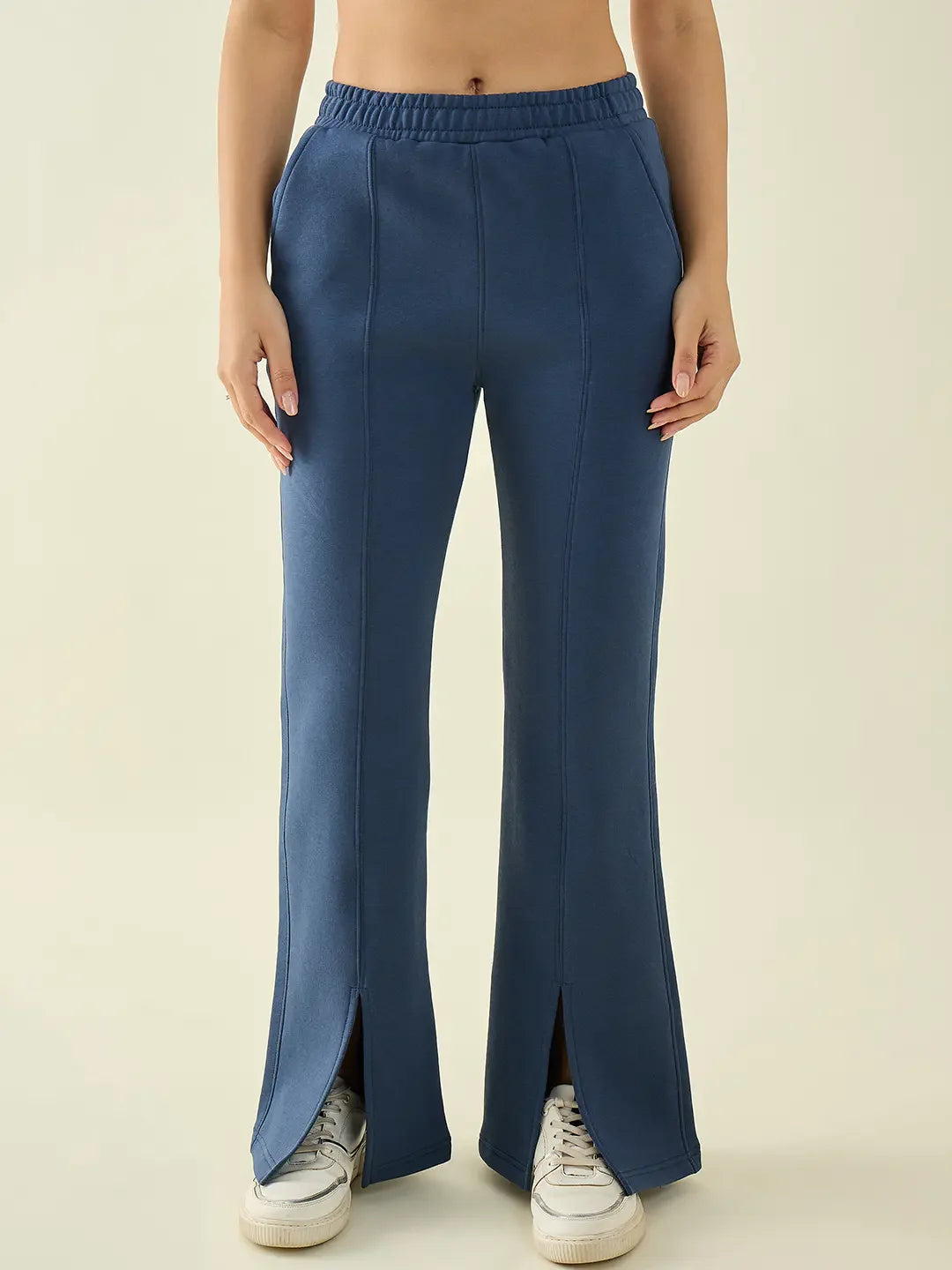 Indigo Blue Women’s Fleece Flared Sweatpants – Bootcut Winter Casual Track Pants India
