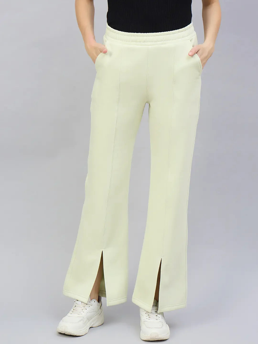 Light Pista Women’s Fleece Flared Sweatpants – Bootcut Style Winter Lounge Pants India