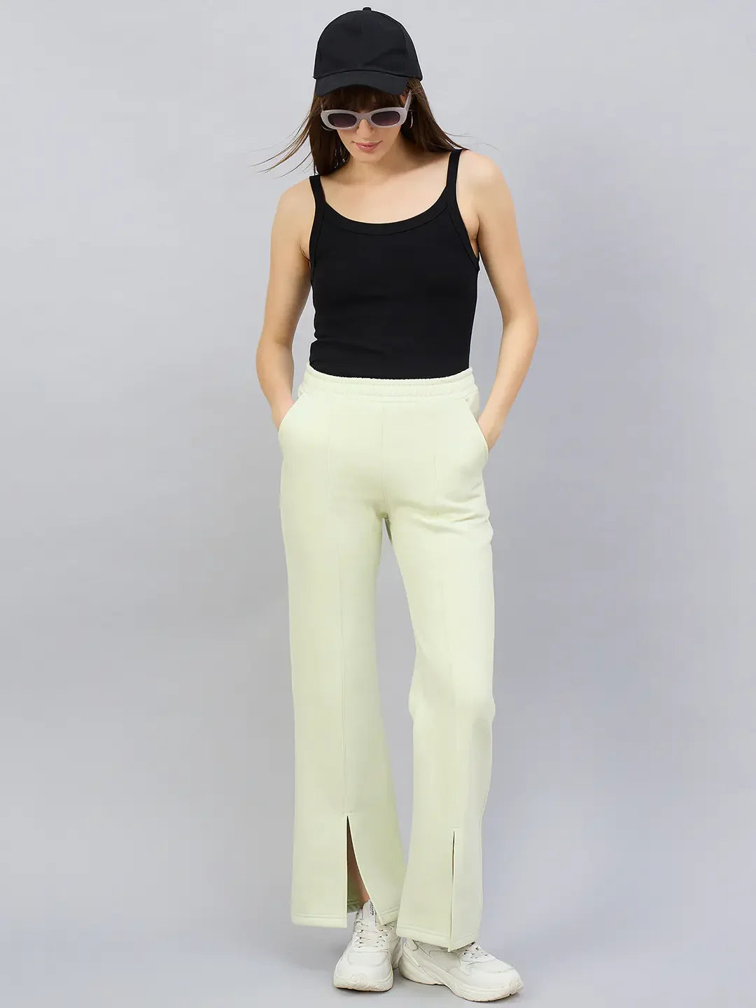 Light Pista Women’s Fleece Flared Sweatpants – Bootcut Style Winter Lounge Pants India
