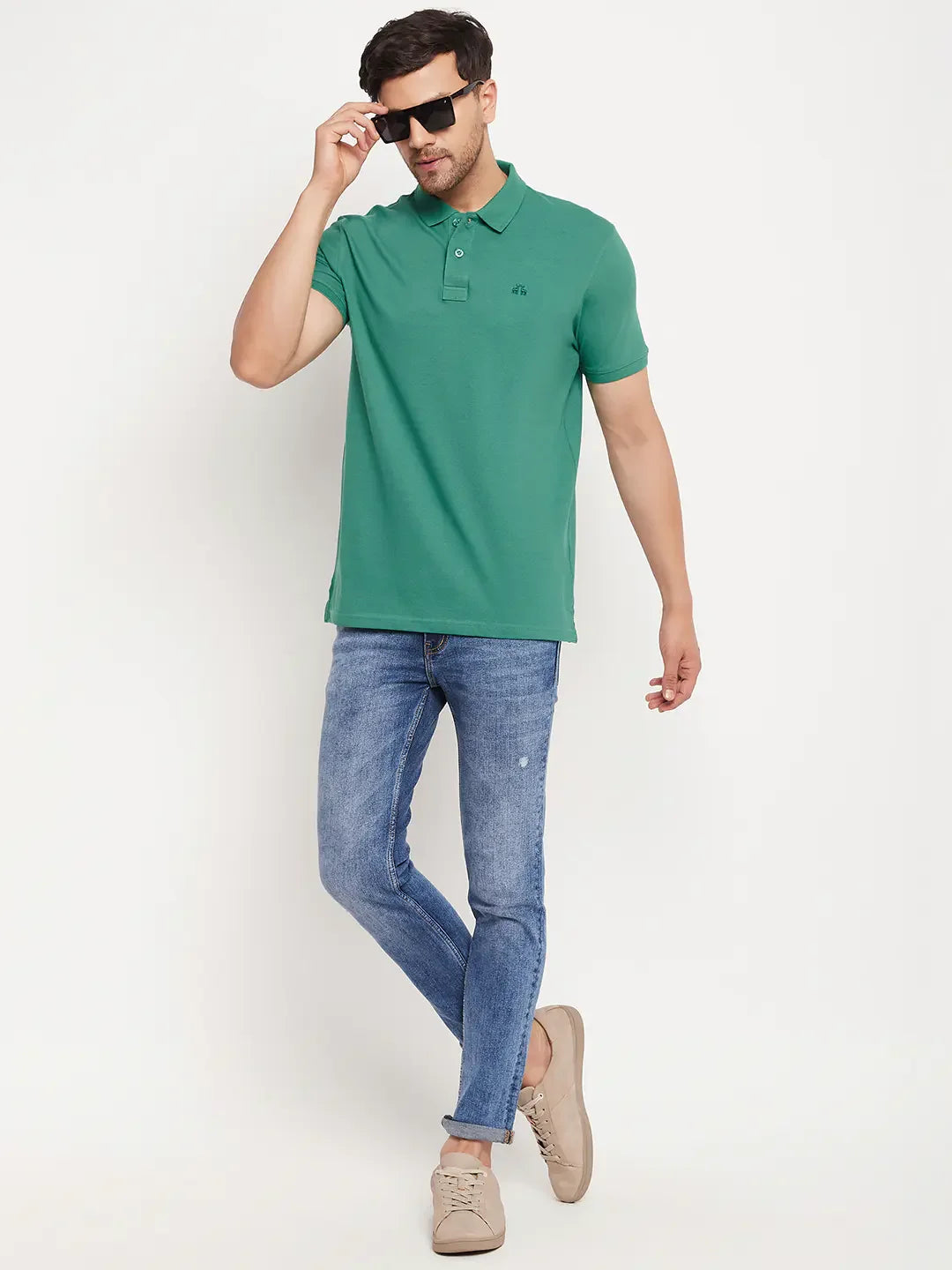 Men’s Stretchable Polo T-Shirt in Bright Green – Vibrant Everyday Style