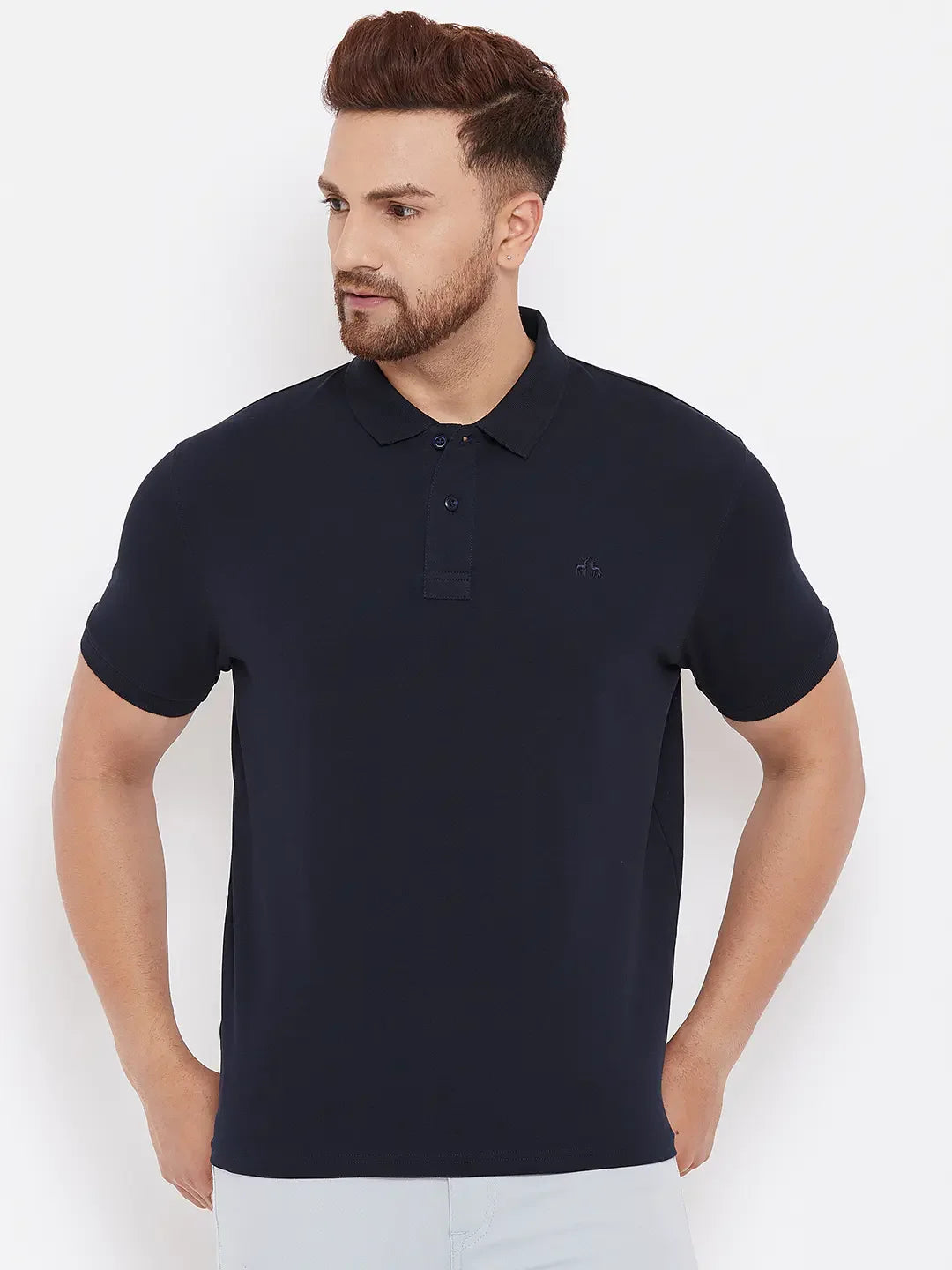 Men’s Stretchable Polo T-Shirt in Navy – Classic Smart-Casual Essential