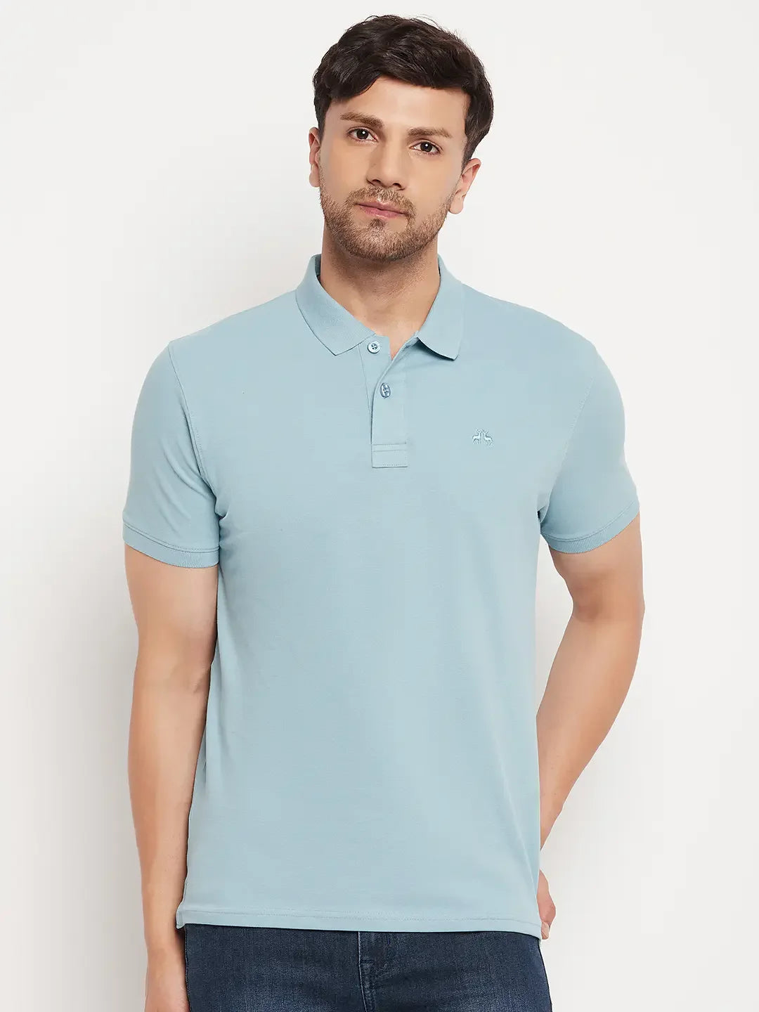 Men’s Stretchable Polo T-Shirt in Seagreen – Fresh Casual Everyday Wear