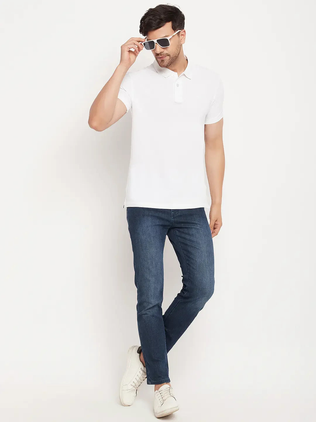 Men’s Stretchable Polo T-Shirt in White – Timeless Wardrobe Classic