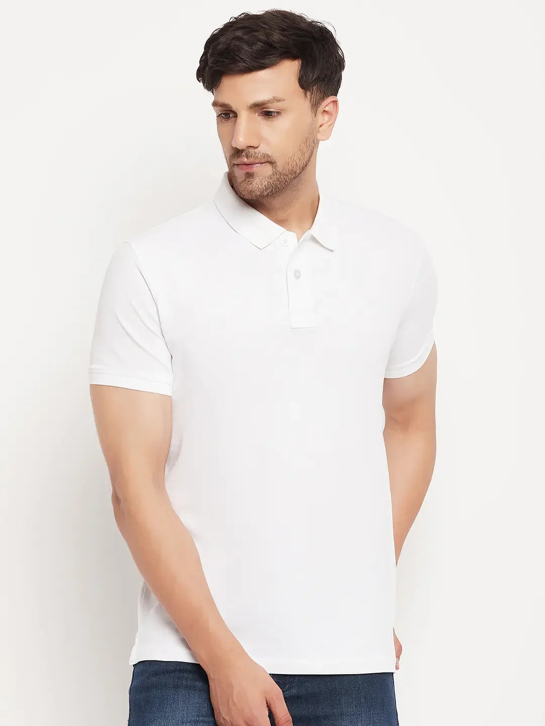 Men’s Stretchable Polo T-Shirt in White – Timeless Wardrobe Classic