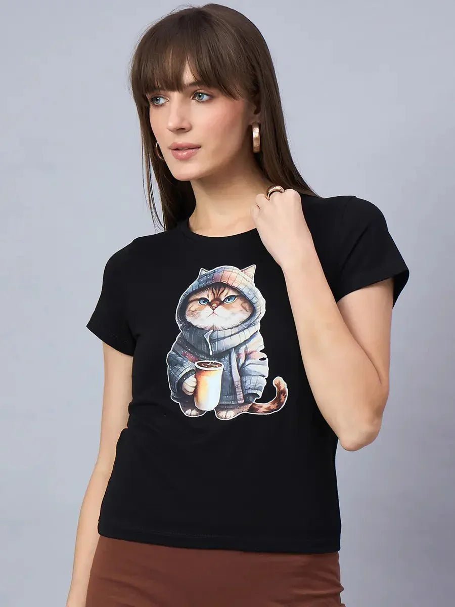 Round-neck typography tee crafted in cotton for timeless street style