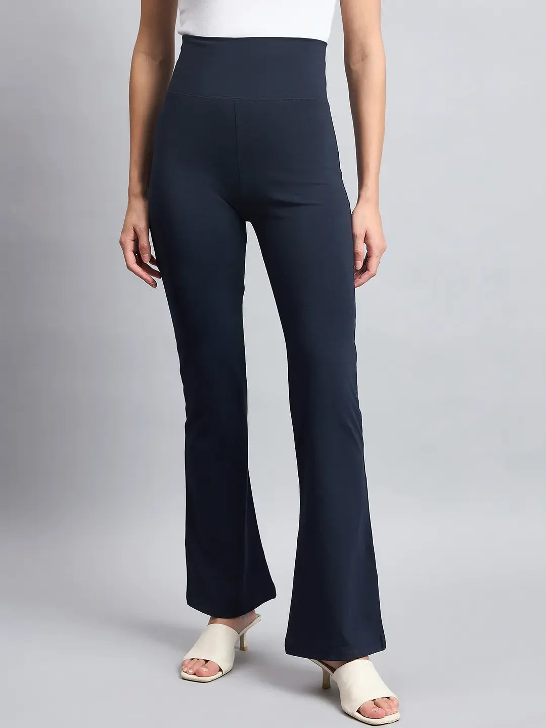 Elevate Style with Navy Stretchable Trousers