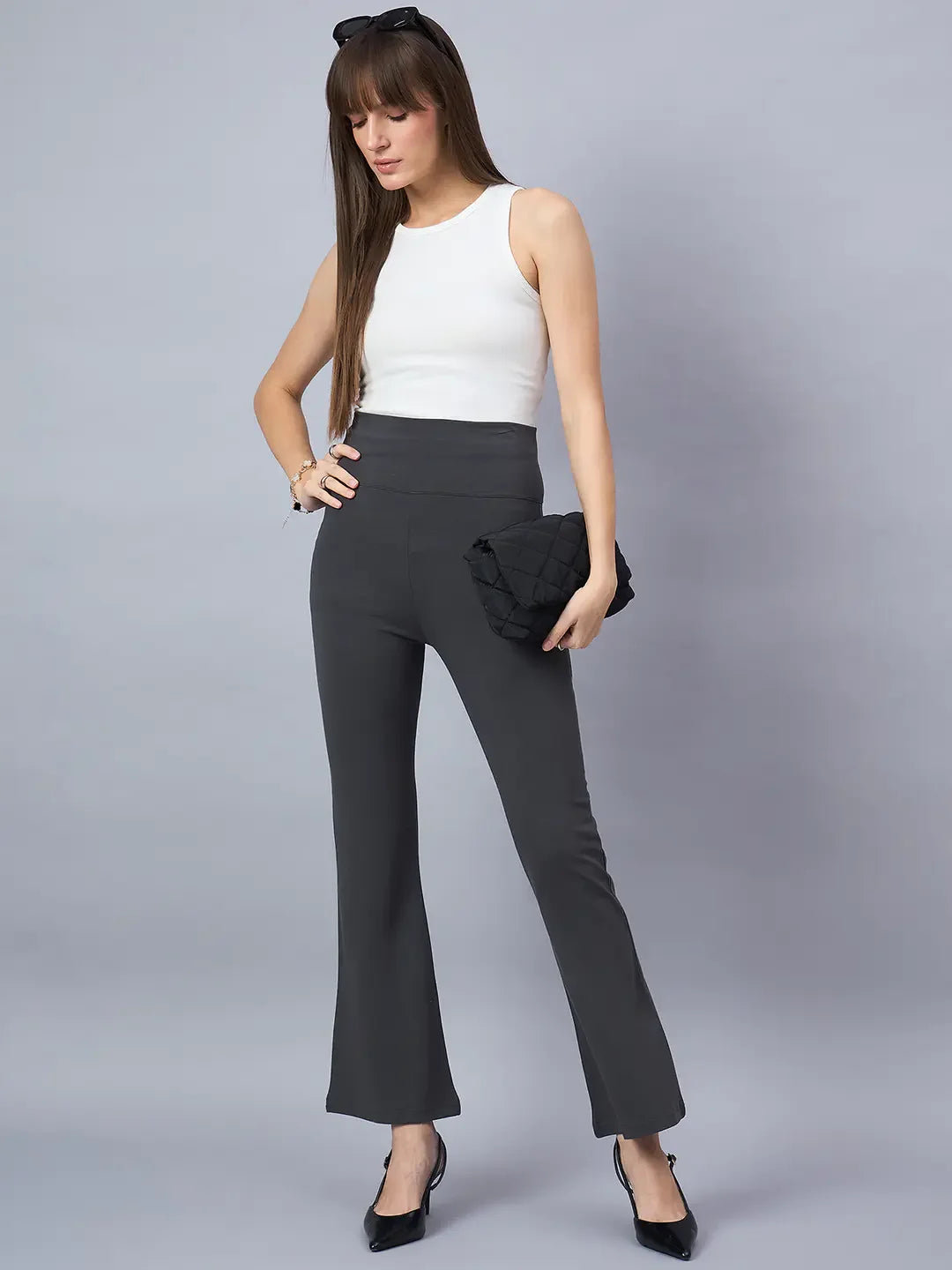 Women’s Off White Ribbed Sleeveless Crop Top – Minimal Chic Casual Wear