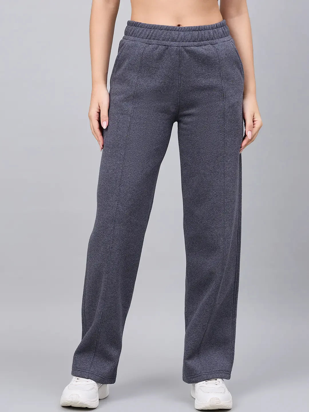 Women’s Straight Fit Fleece Sweatpants in Anthra – Streetwear Casual Essential