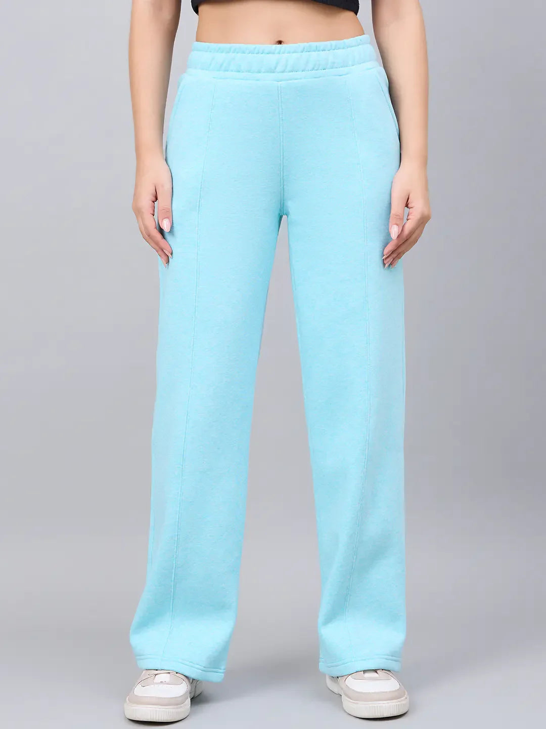 Women’s Straight Fit Fleece Sweatpants in Turquoise – Sporty Cozy Everyday Wear