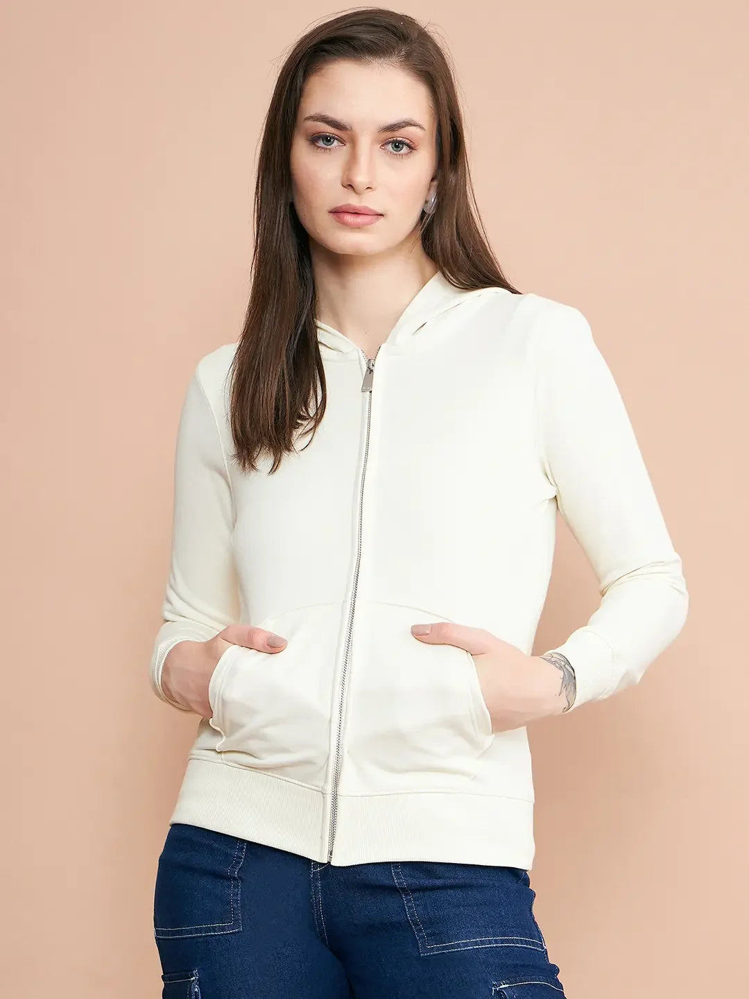 98 Degree North Women’s Butter Zipper Hoodie Sweatshirt – Soft Pastel Casual Layer for Women