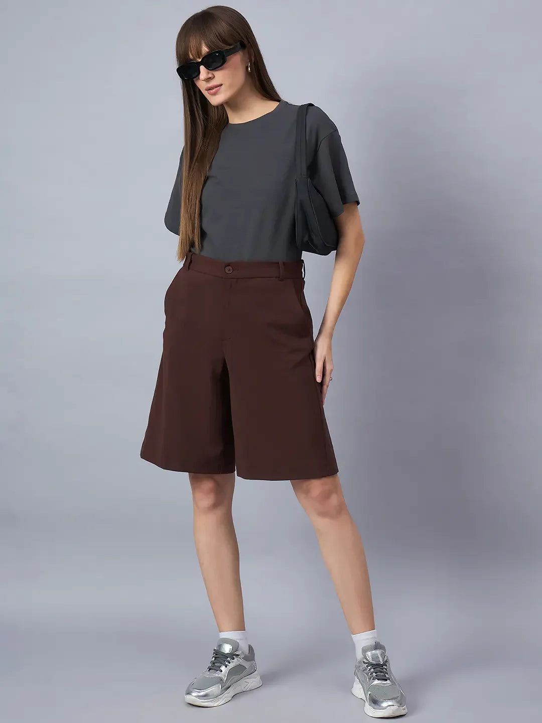 98 Degree North Women’s Oversized Charcoal Grey T-Shirt – Relaxed Fit Minimal Streetwear Casual Essential
