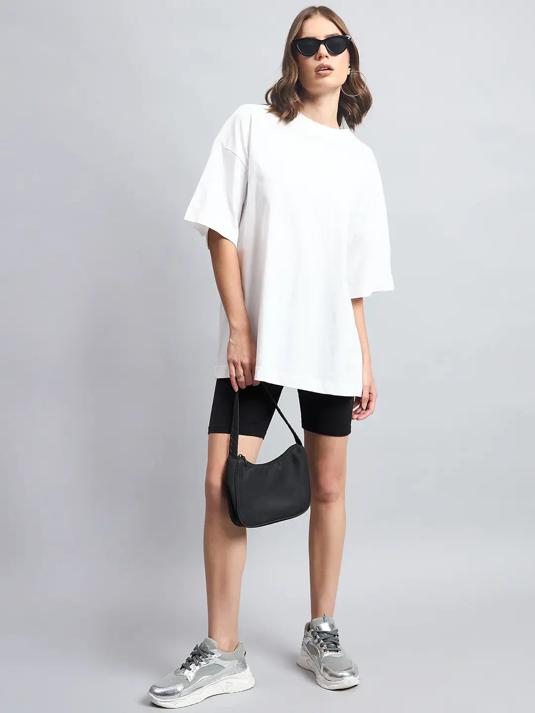 98 Degree North Women’s Oversized Off-White T-Shirt – Minimalist Loose Fit Tee for Casual Chic Outfits