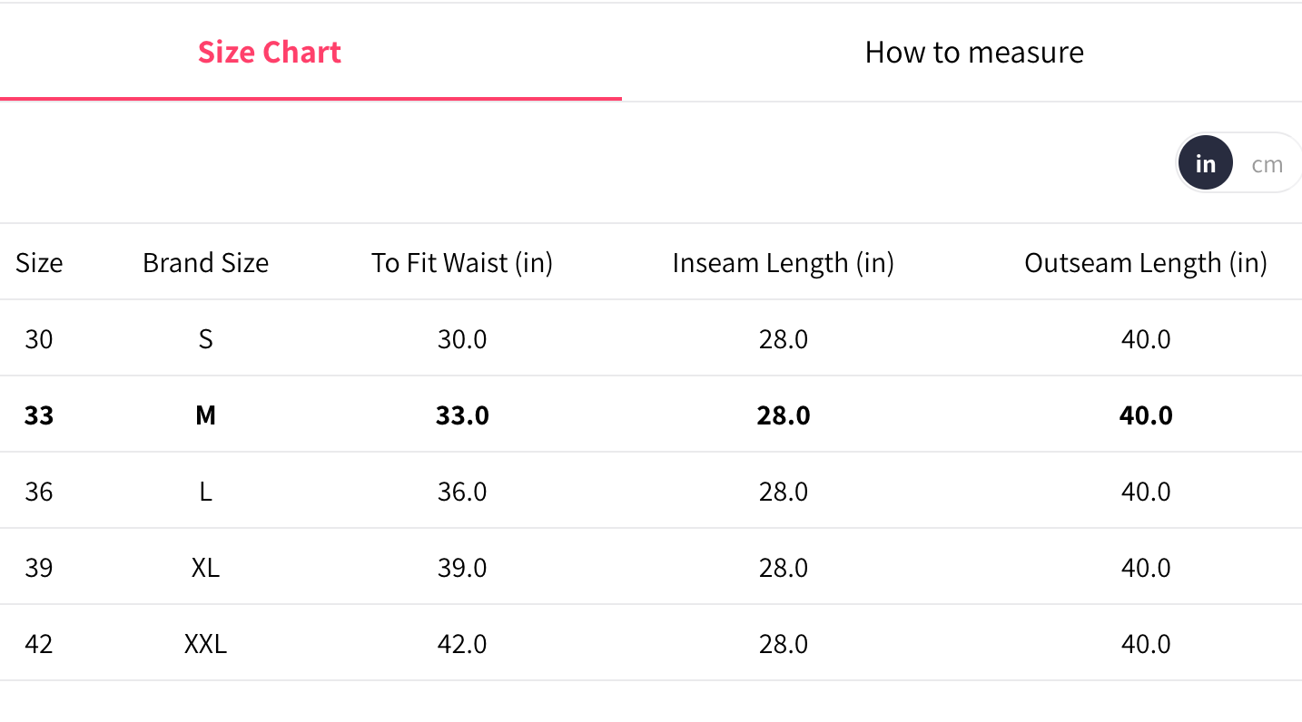 WOMEN TROUSER SIZE