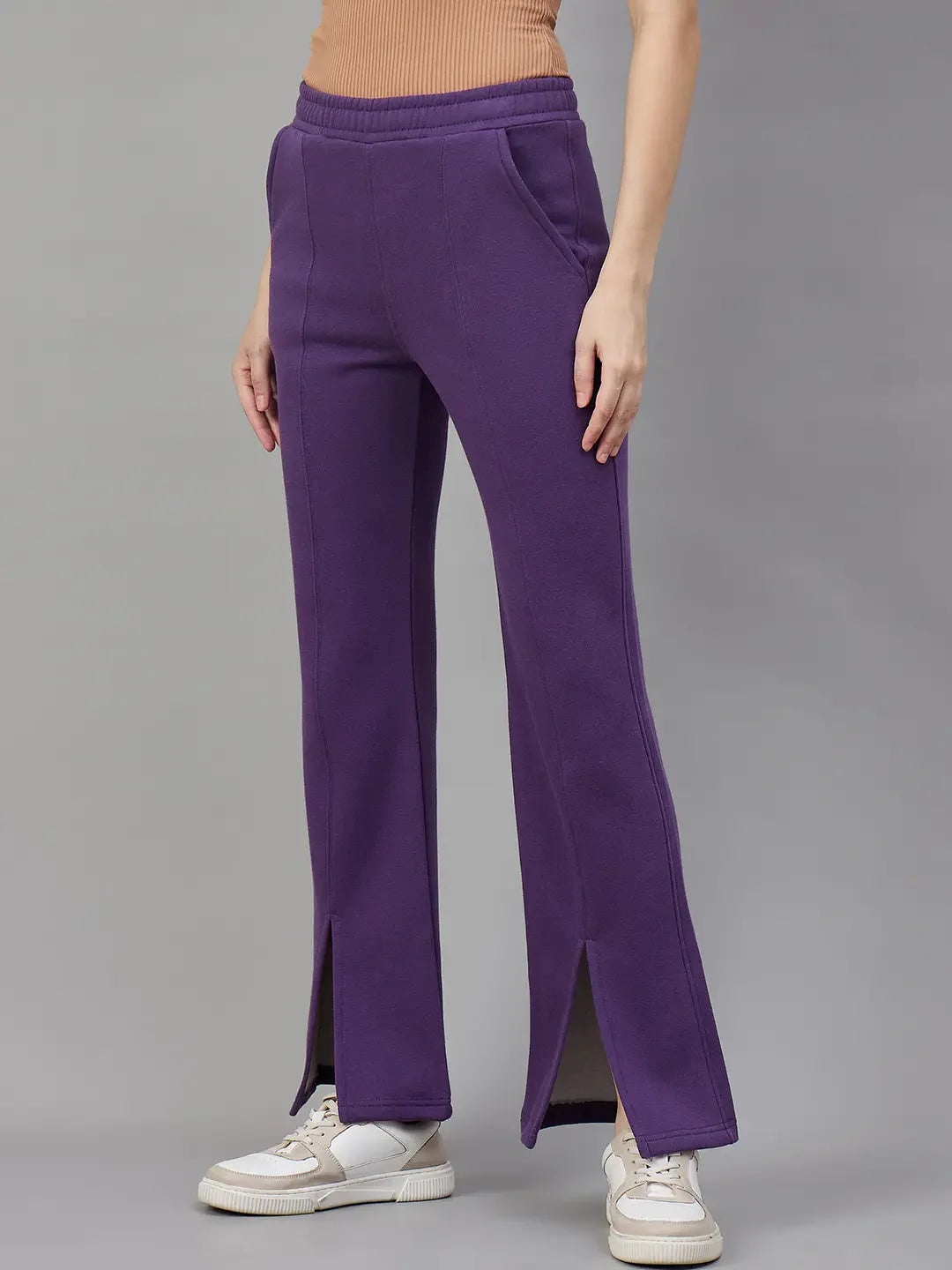 Dark Purple Flared Fleece Sweatpants India Warm 98degreenorth Dark Purple Flared Fleece Sweatpants India Warm 98degreenorth