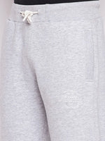 98degreenorth Men’s Light Grey Fleece Trackpants: cozy winter sweatpants with adjustable drawstring waist.