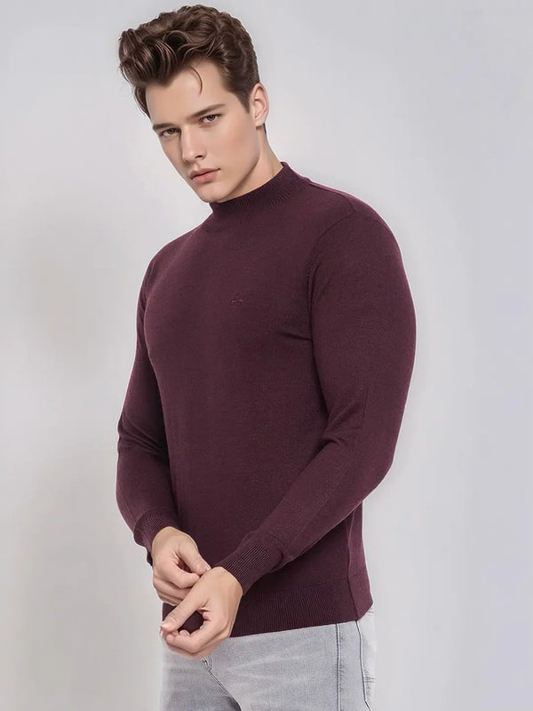 Men's Wine Merino Turtle Neck Sweater Elegan – 98degreenorth