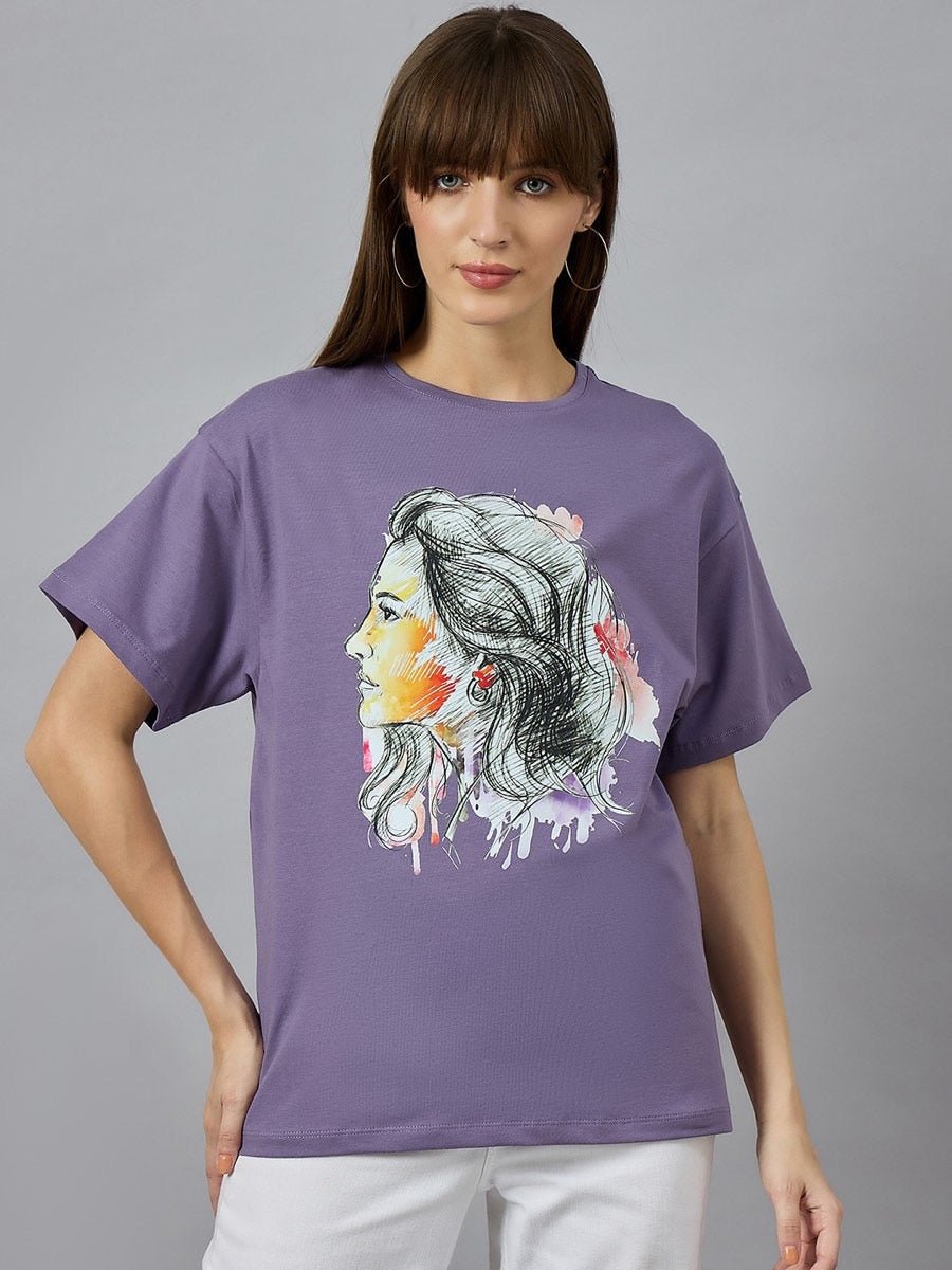 Typography Printed Unisex Cotton T-shirt – Drop Shoulder, Relaxed Fit