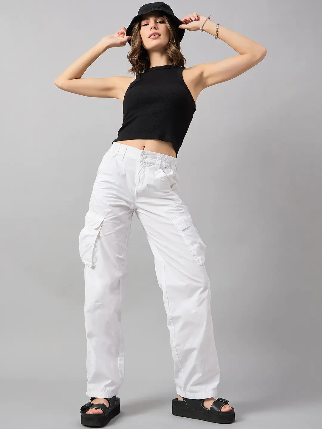 Women’s Black Racerback Style Ribbed Crop Top – Sleeveless Stretch Casual Tank