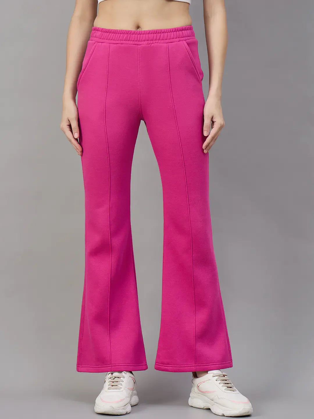 Women’s Flared Sweatpants in Fuchsia Pink – Bold Winter Lounge Pants