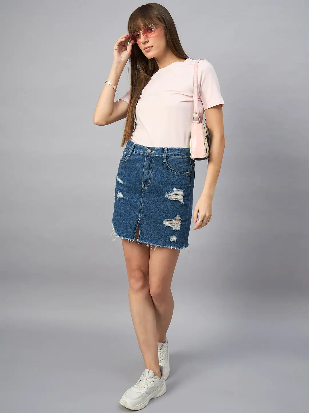 Women’s Pink Round Neck Short Sleeve T-Shirt – Playful Everyday Casual Western Wear in India