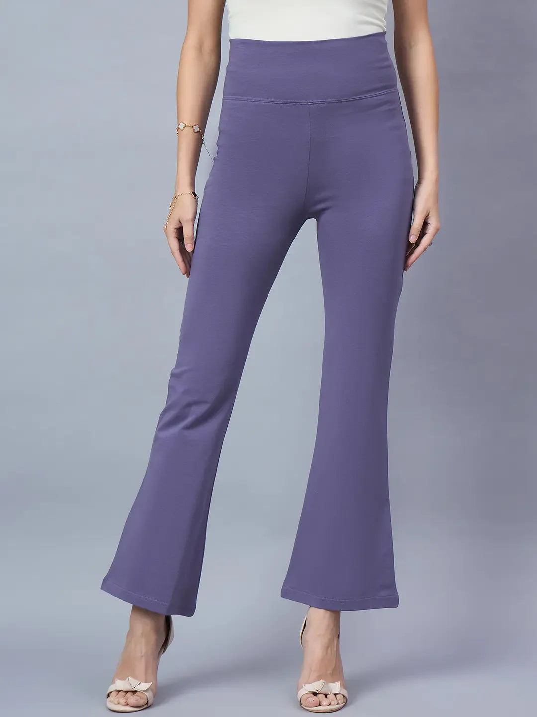 Women’s Violet Stretchable Trousers – 98 Degree North Bold Everyday Wear for Streetwear & Work Outfits in India